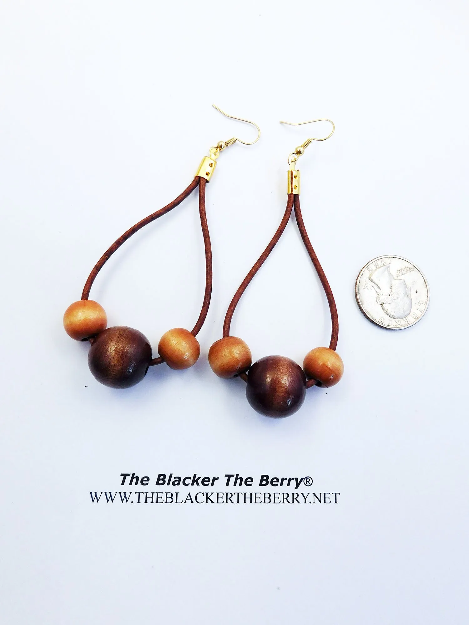 Leather Earrings Beaded Wooden Jewelry Women The Blacker The Berry