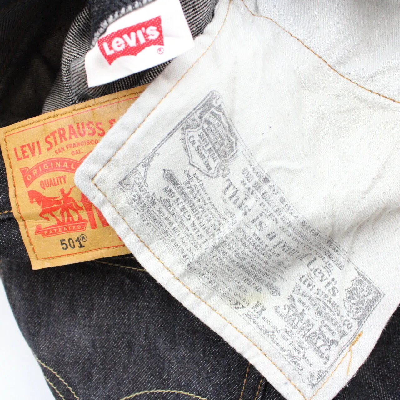 LEVIS 501 Jeans Black Charcoal | W38 L32