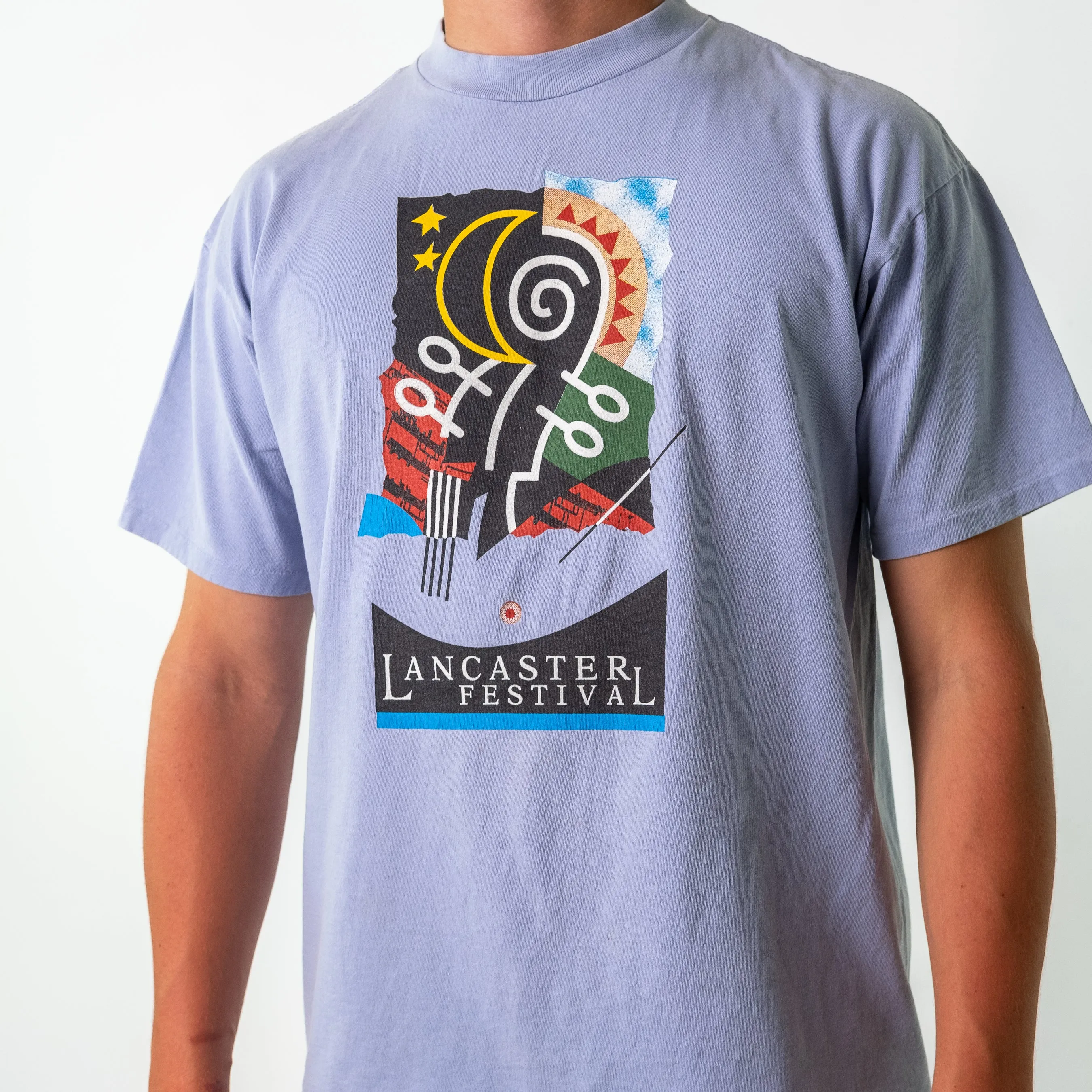 Light Blue 90s Oneita Lancaster Festival Oversized T-Shirt (L)