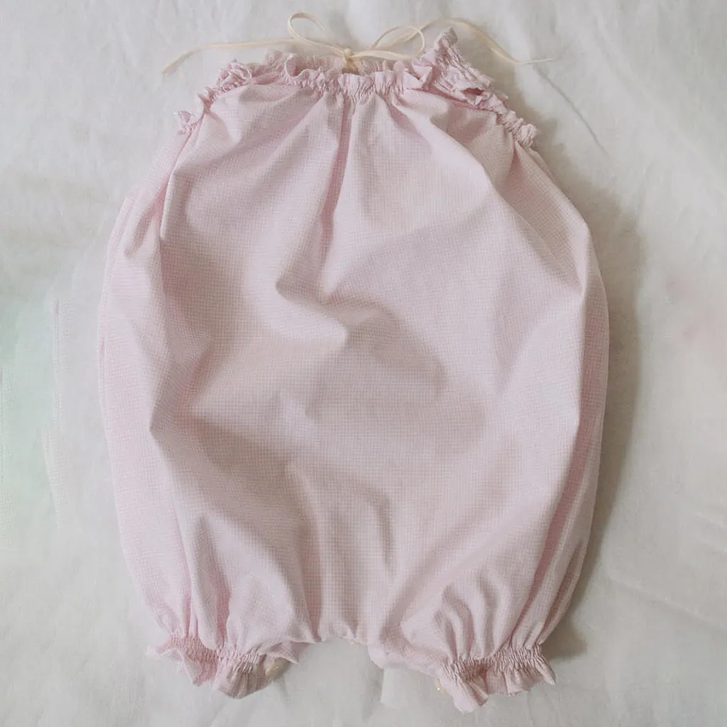 Makié Baby Alba Balloon Romper Pink Gingham Checks