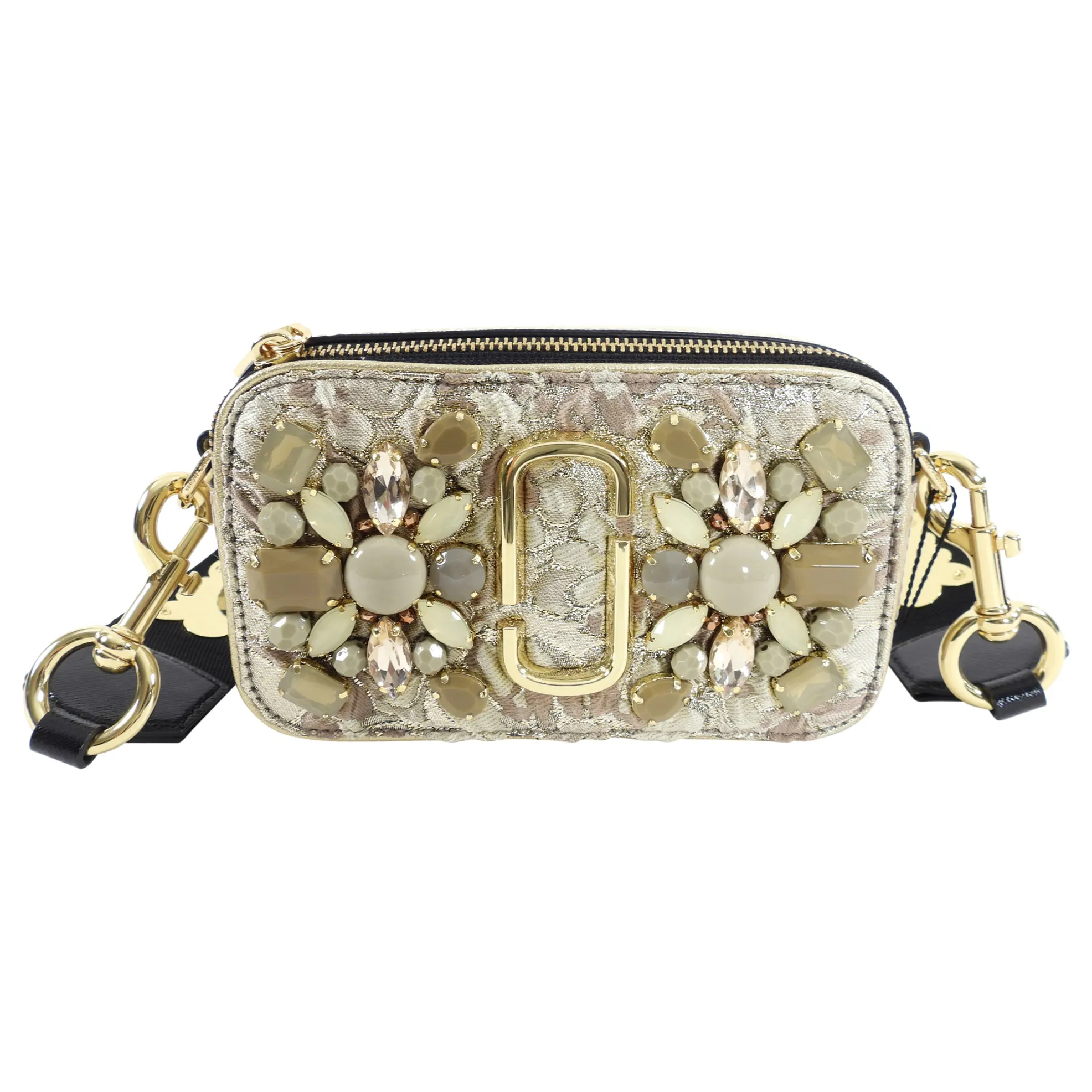 Marc Jacobs Beige and Black Embellished Camera Bag