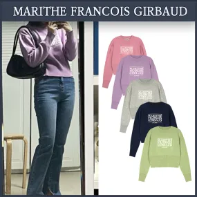 Marithe + Francois Girbaud  |Unisex Street Style Logo V-neck & Crew neck