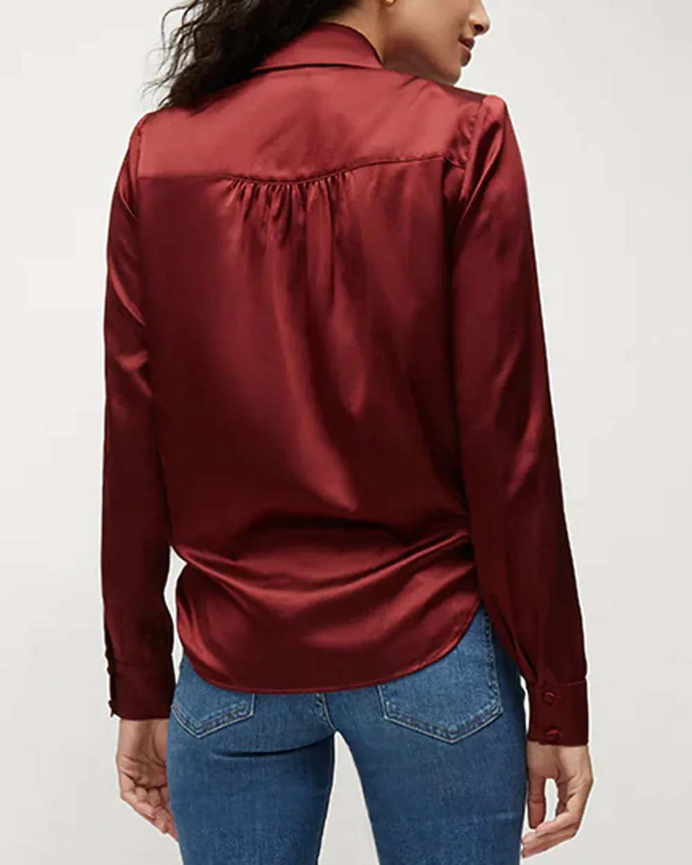 Maroon Rozik Collared Blouse