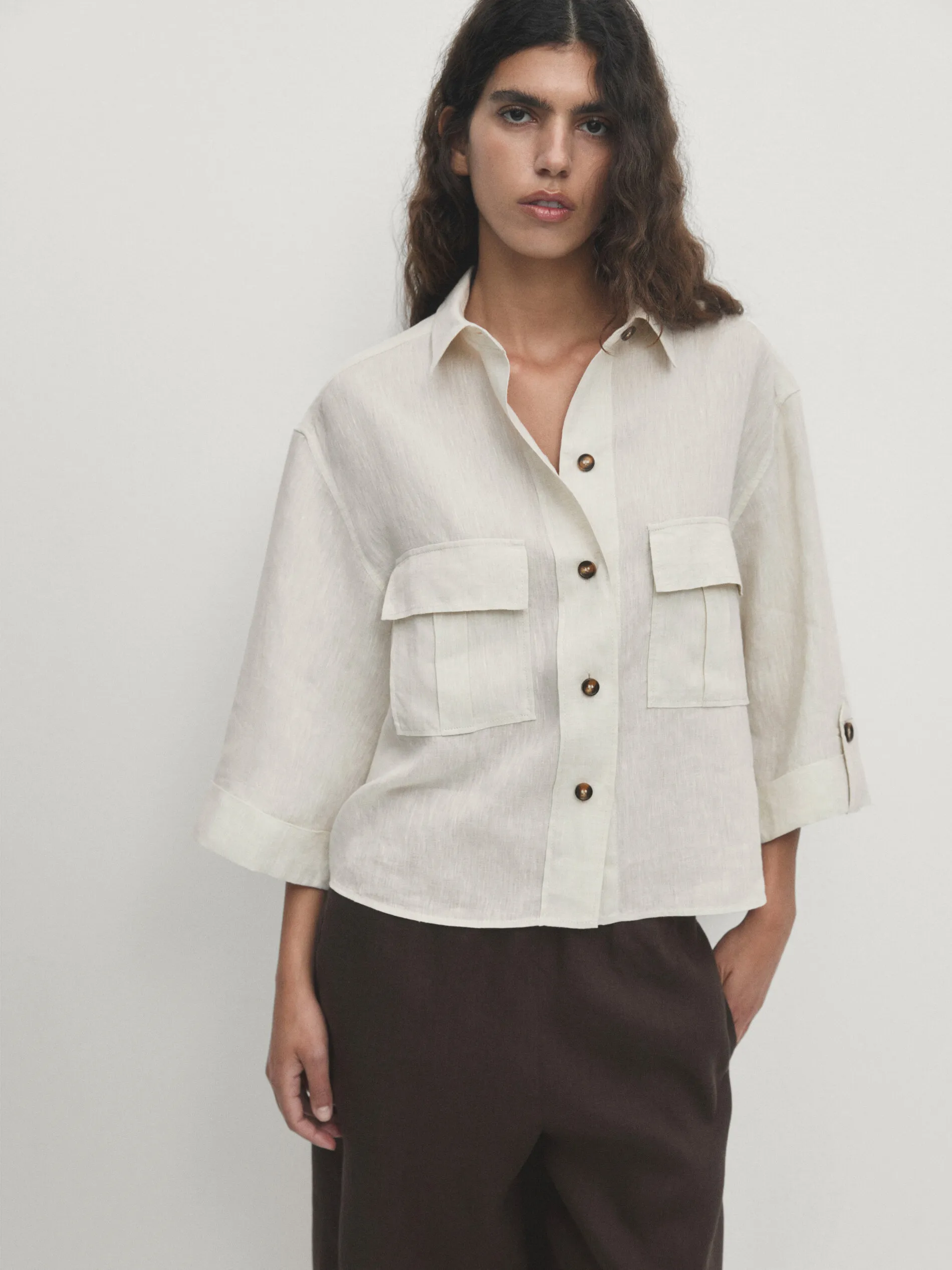 Massimo Dutti  |Casual Style Linen Shirts & Blouses