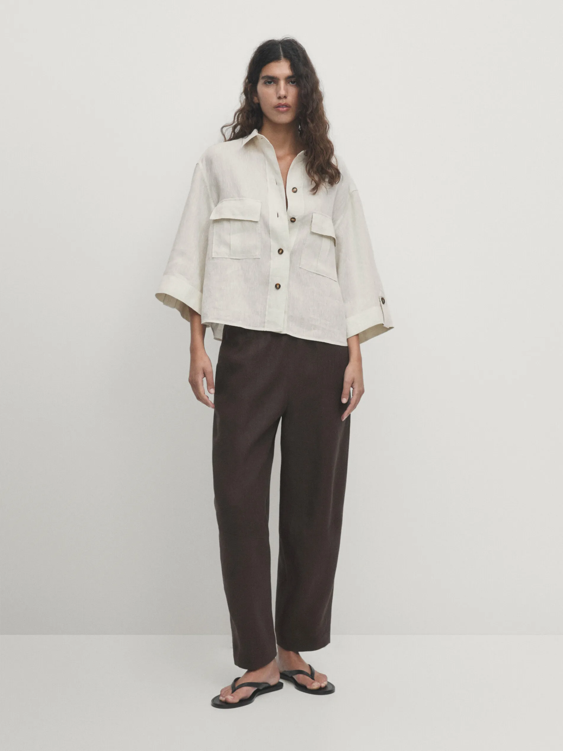 Massimo Dutti  |Casual Style Linen Shirts & Blouses