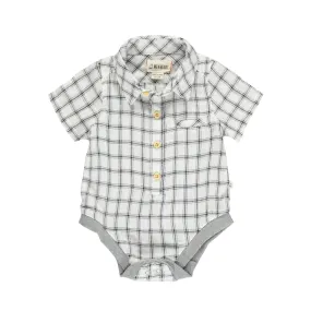 Me & Henry - HELFORD Woven onesie - Black/white plaid