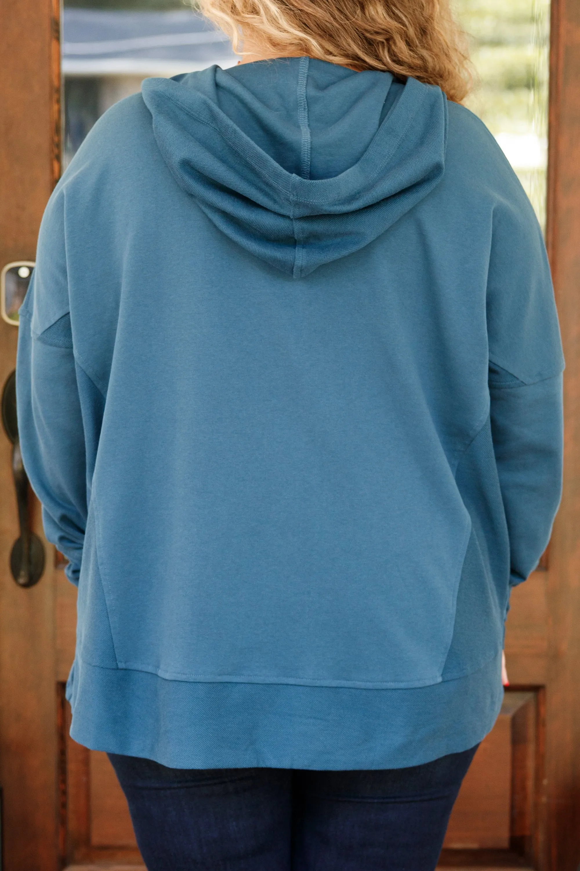 Met Somebody Pullover, Teal