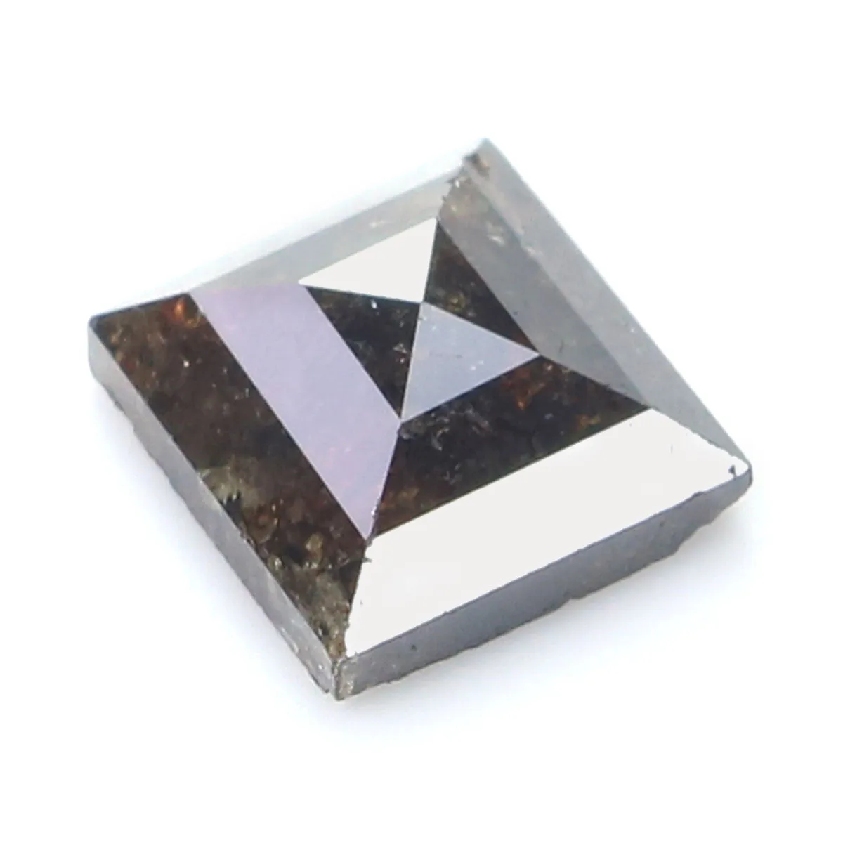 Natural Loose Square Brown Black Color Diamond 2.08 CT 7.60 MM Square Shape Rose Cut Diamond L7152