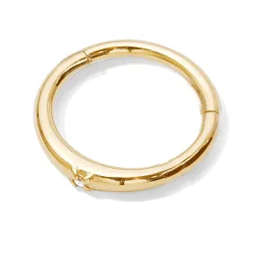 Onesie Hinge Ring / Clicker in Gold with Gemstone