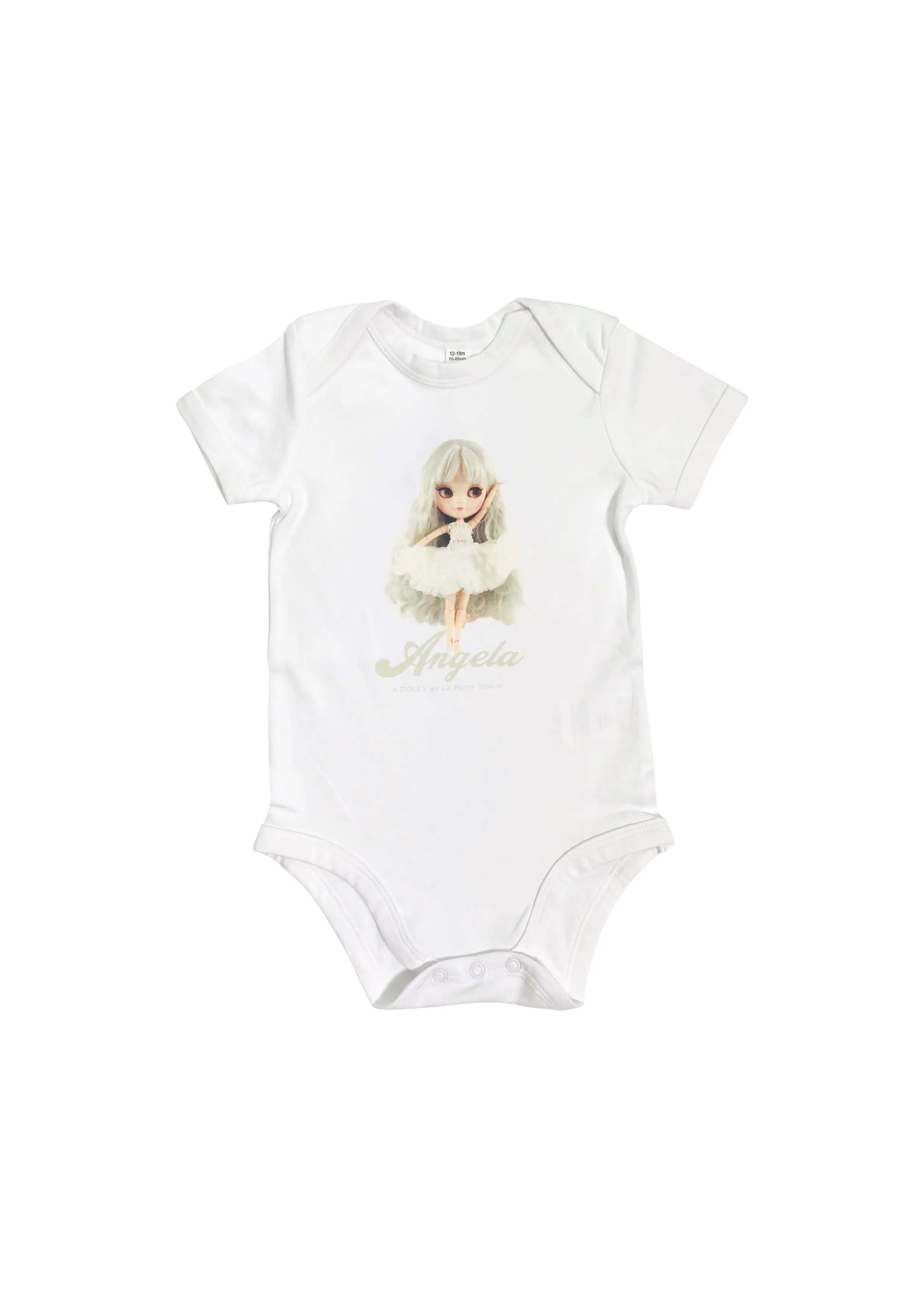 [OUTLET!] ANGELA DOLLY by Le Petit Tom  Baby Romper Onesie Angela doll white