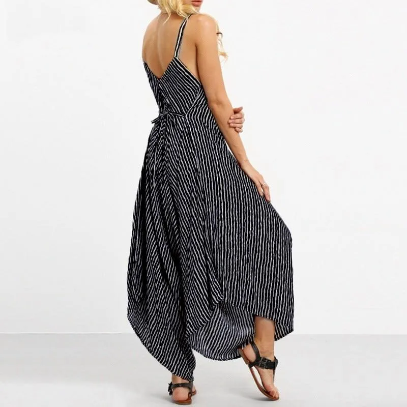 Oversized Sexy Strapless Loose Striped Backless Beach Wear for Women