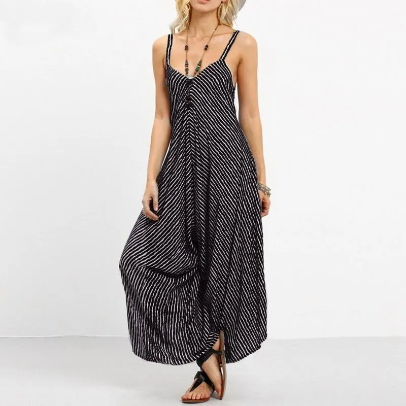 Oversized Sexy Strapless Loose Striped Backless Beach Wear for Women