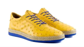 Pelle Monaco Ostrich Lace-Up Shoe Yellow