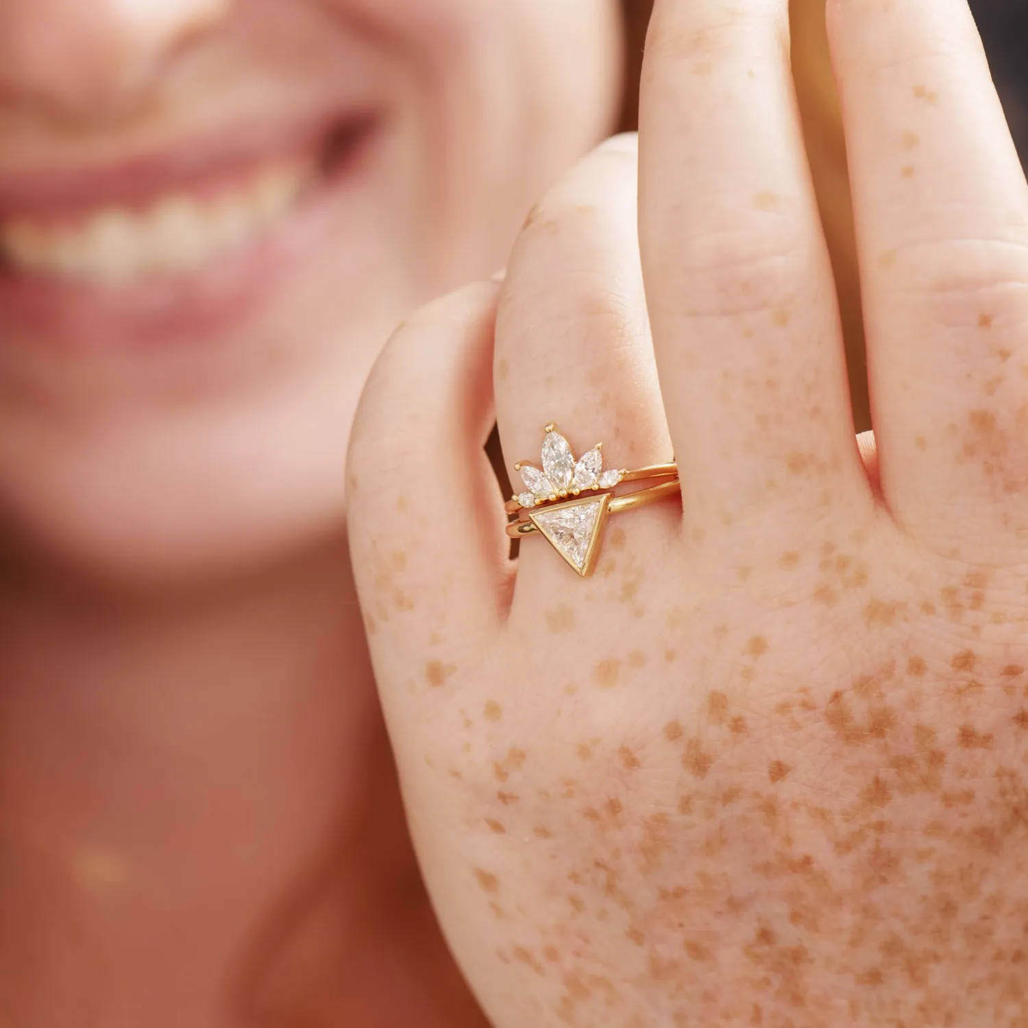 Petal Wedding Band with Marquise Cut Diamonds