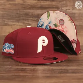 Philadelphia Phillies 1980 World Series Floral Bottom Maroon 59fifty Side Patch Fitted | Phillies Glow In The Dark Fitted Cap