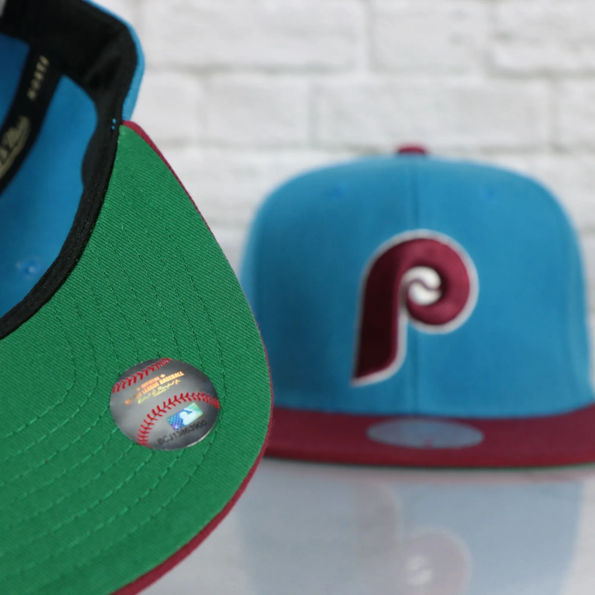 Philadelphia Phillies Cooperstown Phillies script side patch Evergreen Pro Variety Pack | Light Blue/Maroon Snapback Hat