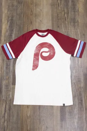 Phillies T-Shirt | Philadelphia Phillies Throwback 2-Tone Distressed T-Shirt