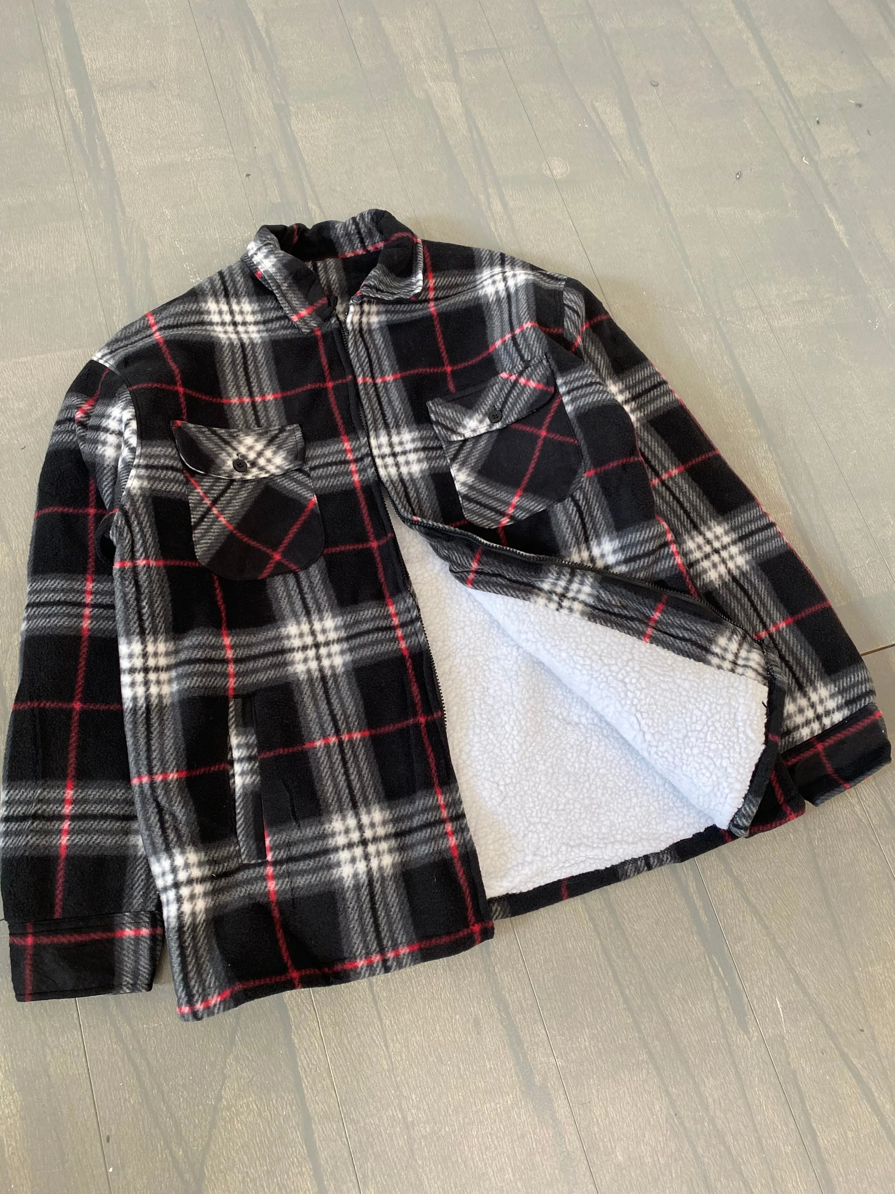 Plaid Work Jacket - Black