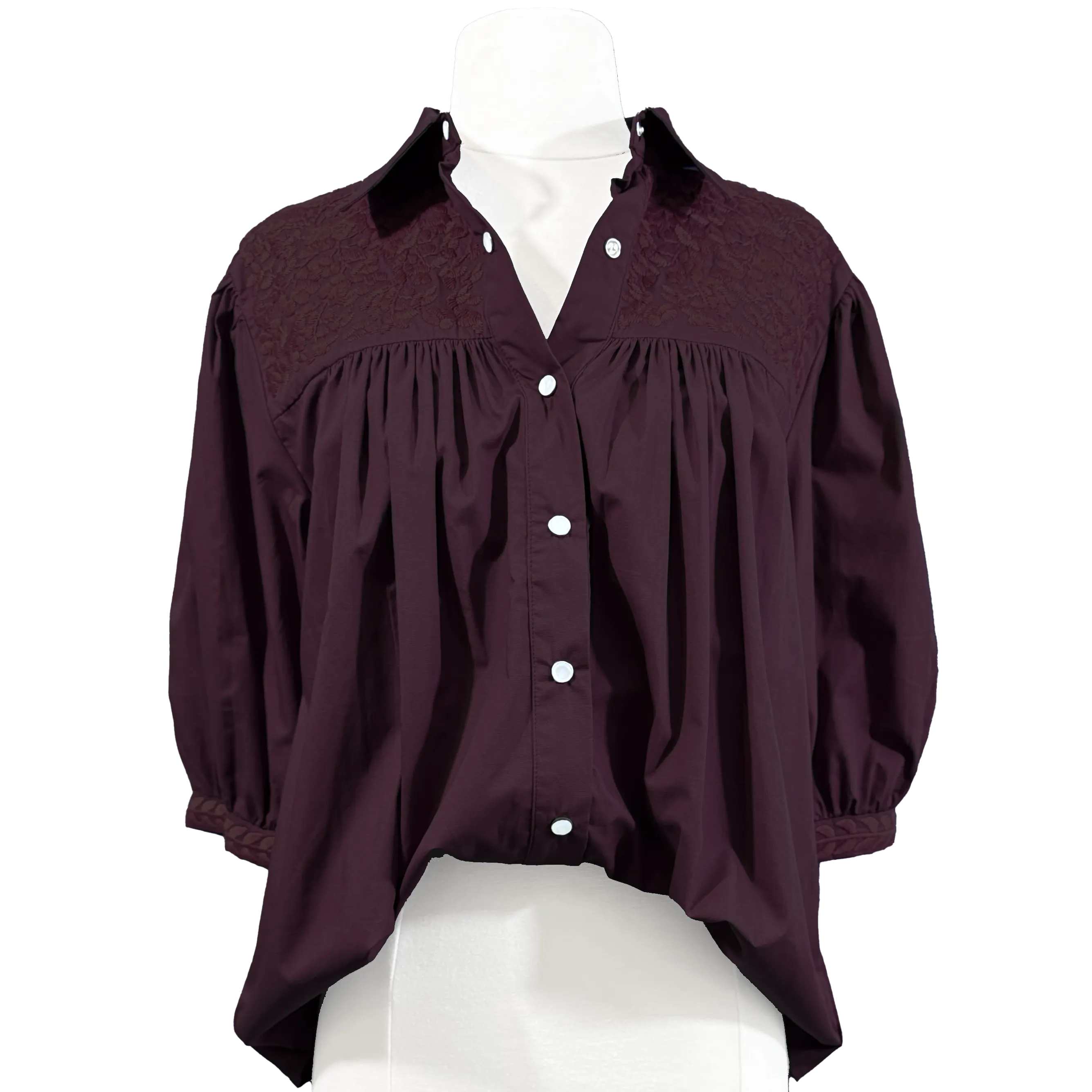 PRE-ORDER: Double Maroon Cowgirl Blouse (early August ship date)