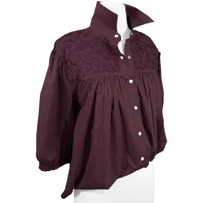 PRE-ORDER: Double Maroon Cowgirl Blouse (early August ship date)