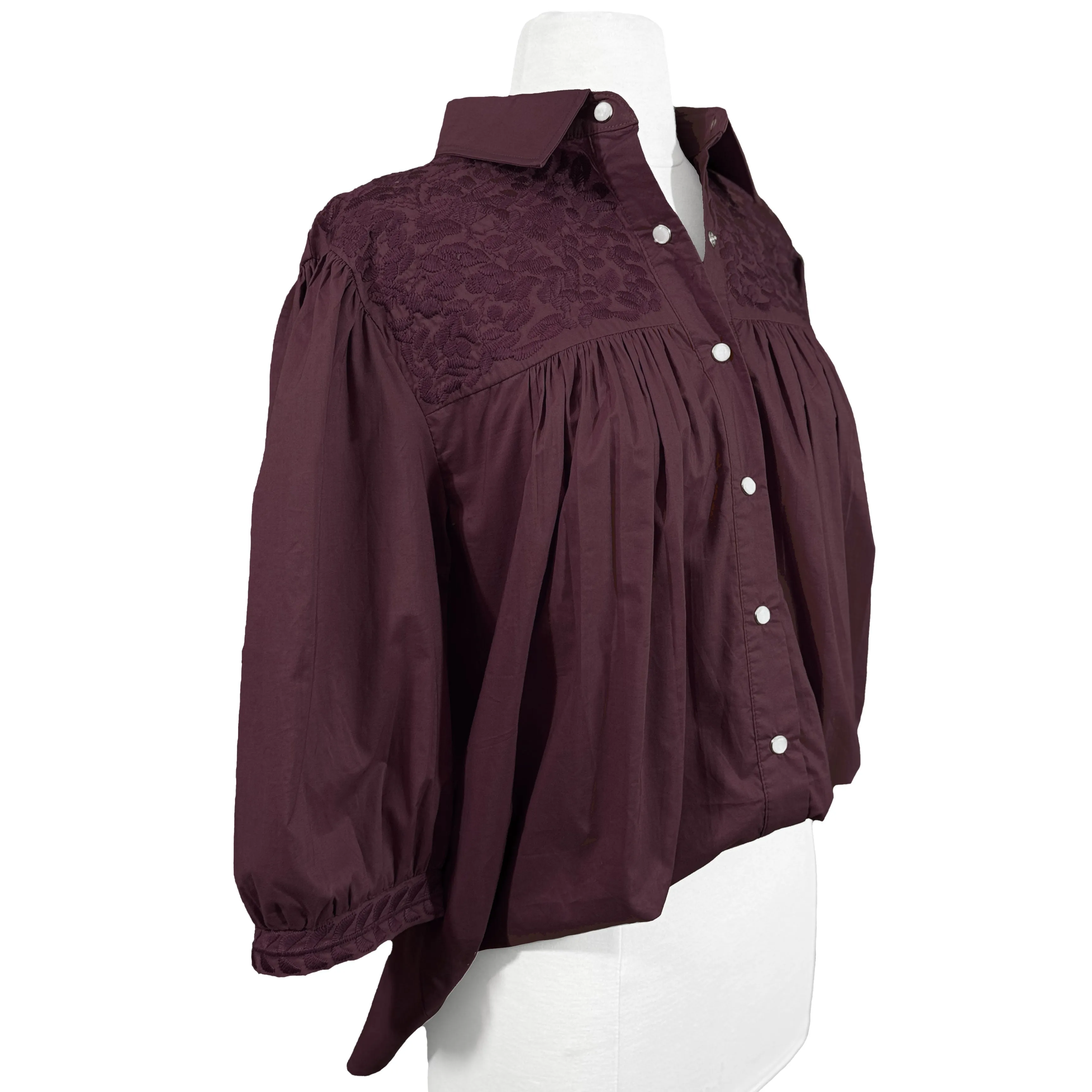 PRE-ORDER: Double Maroon Cowgirl Blouse (early August ship date)