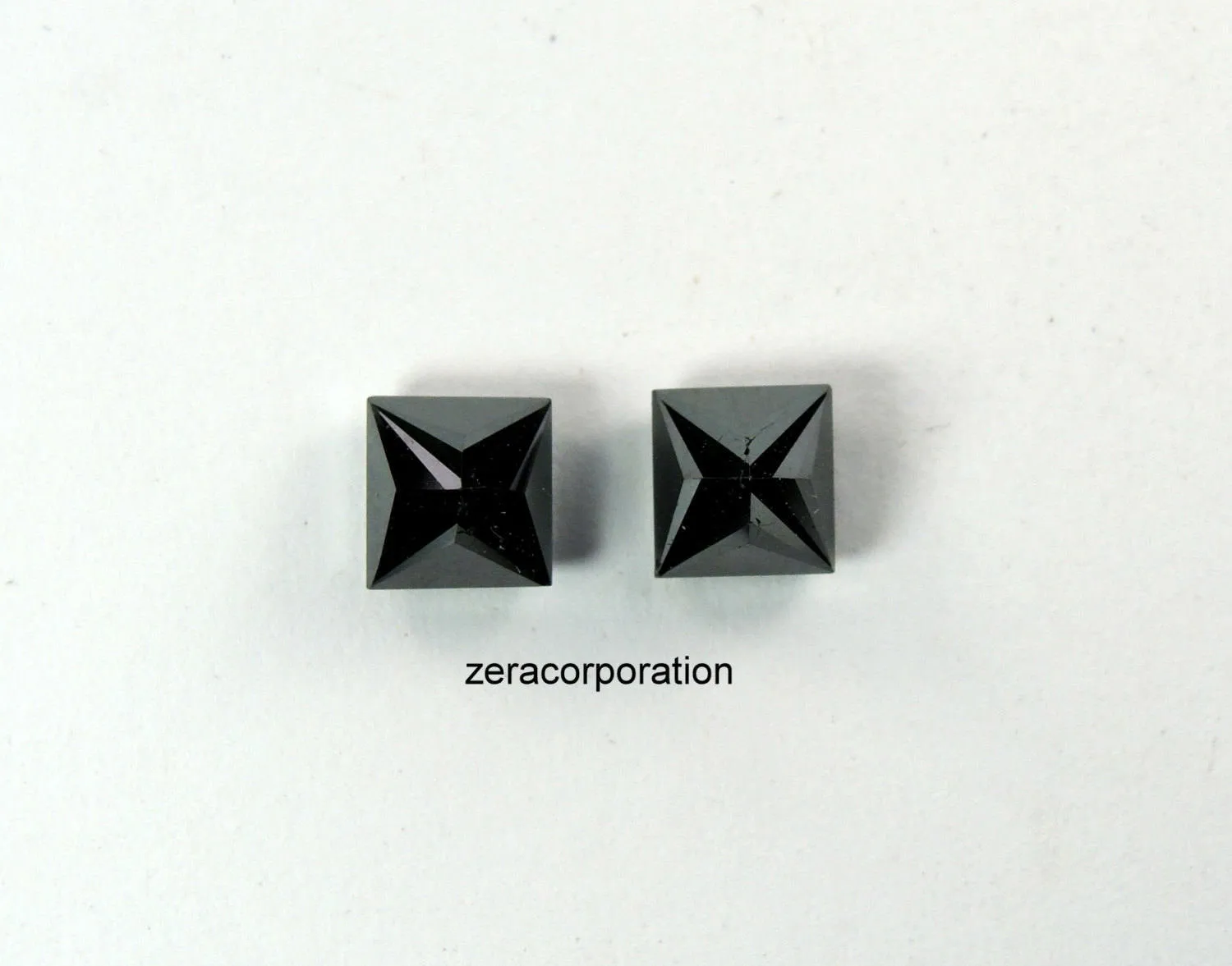 Princess Natural Loose Diamond  Black Color 2 Pcs 2.00 Ct Q33