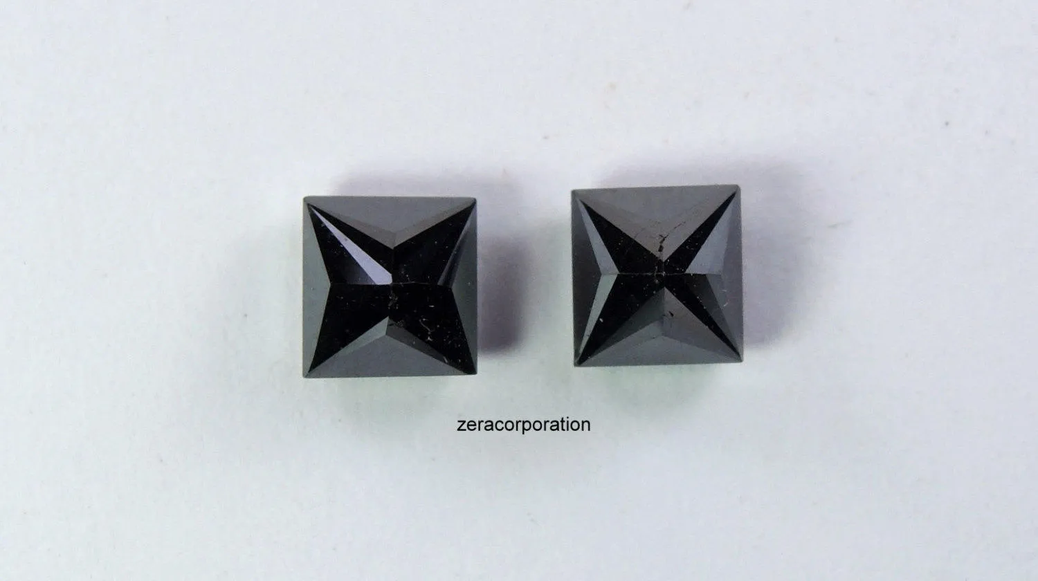 Princess Natural Loose Diamond  Black Color 2 Pcs 2.00 Ct Q33