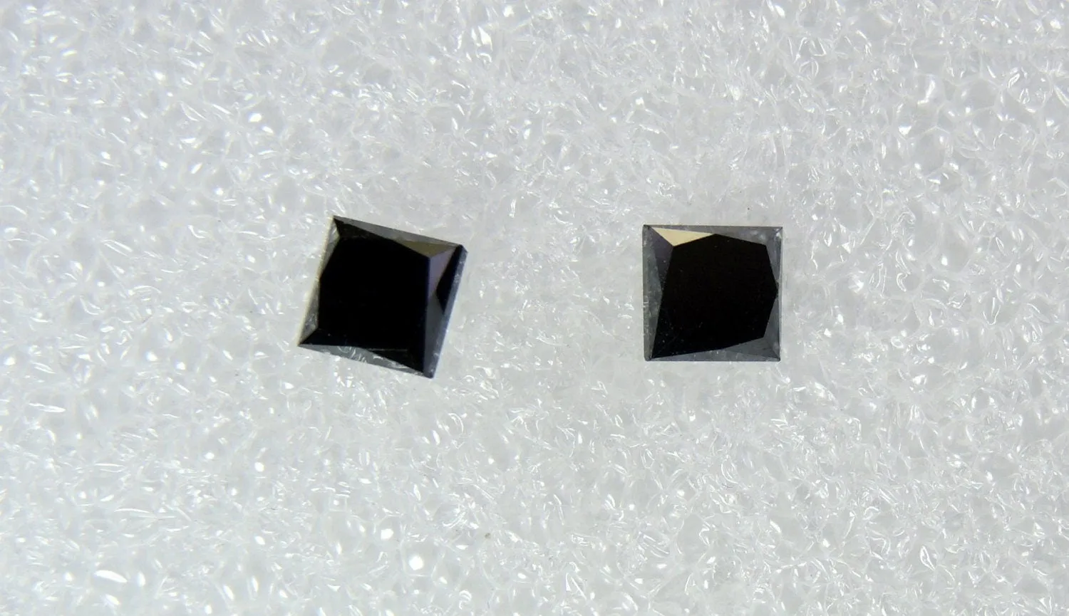 Princess Natural Loose Diamond  Black Color 2 Pcs 2.00 Ct Q33