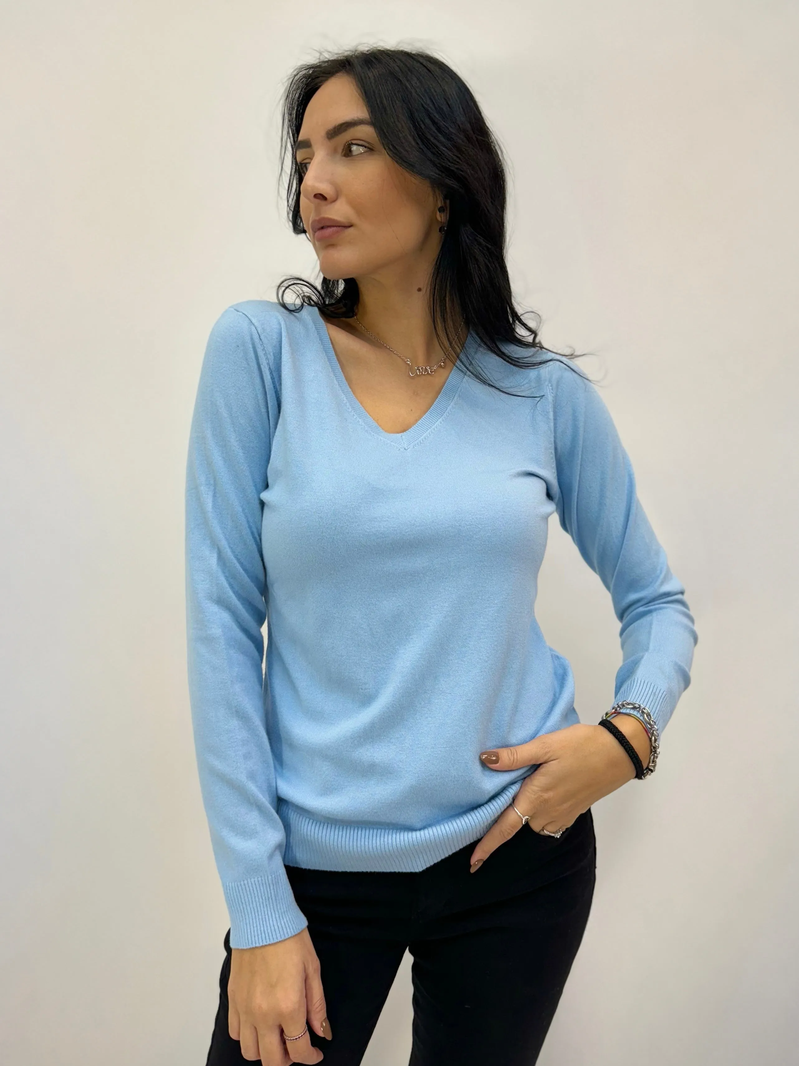 Pullover basic scollo v