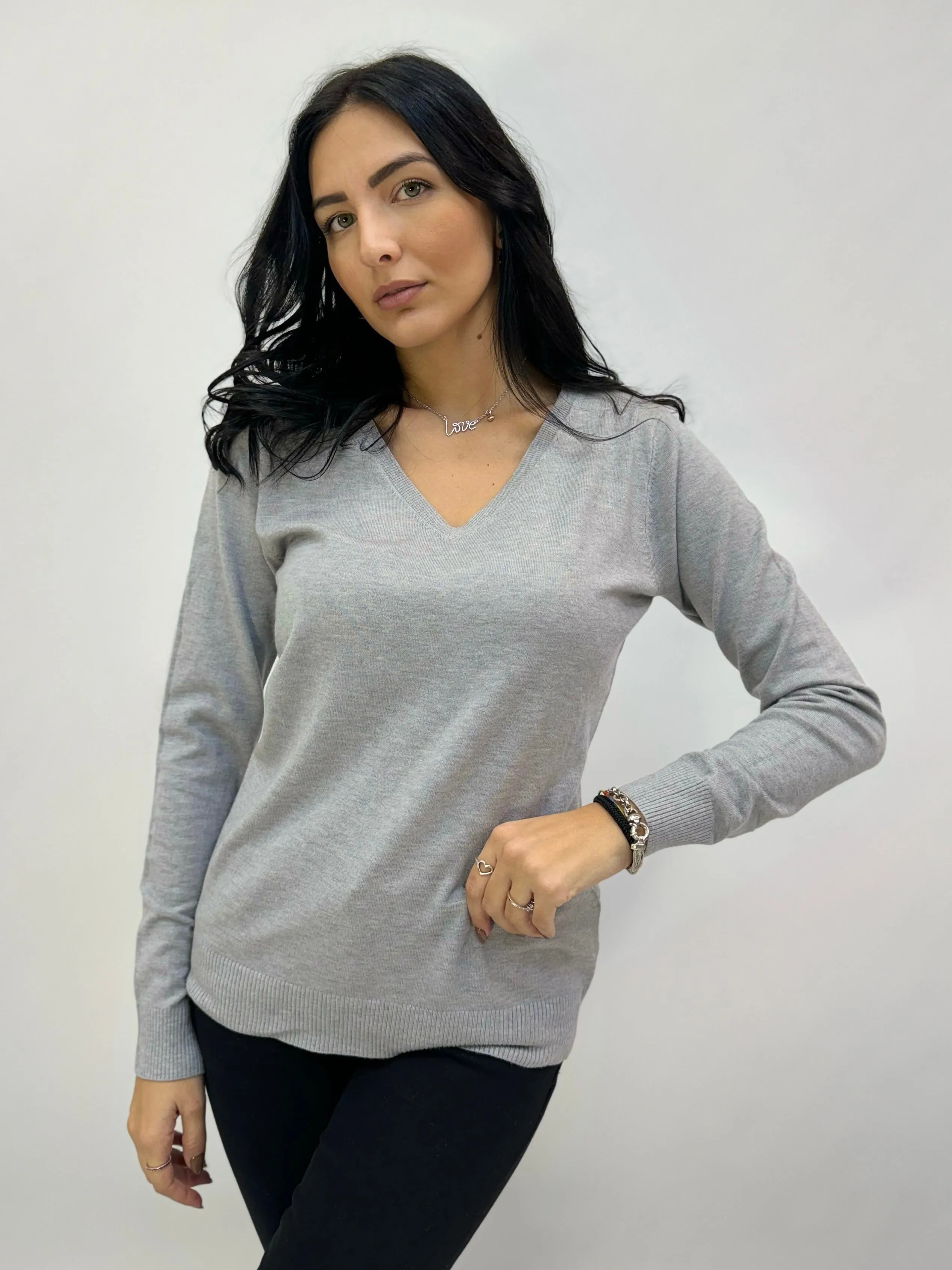 Pullover basic scollo v