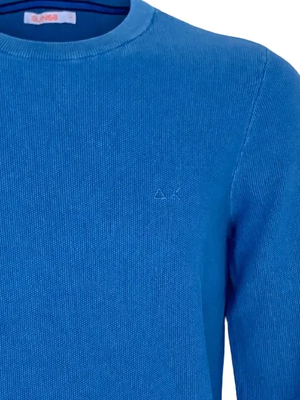 PULLOVER UOMO BLU 100% COTONE