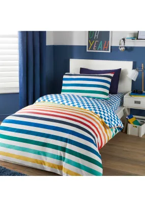 Racing Stripe Duvet Cover Set - Multi