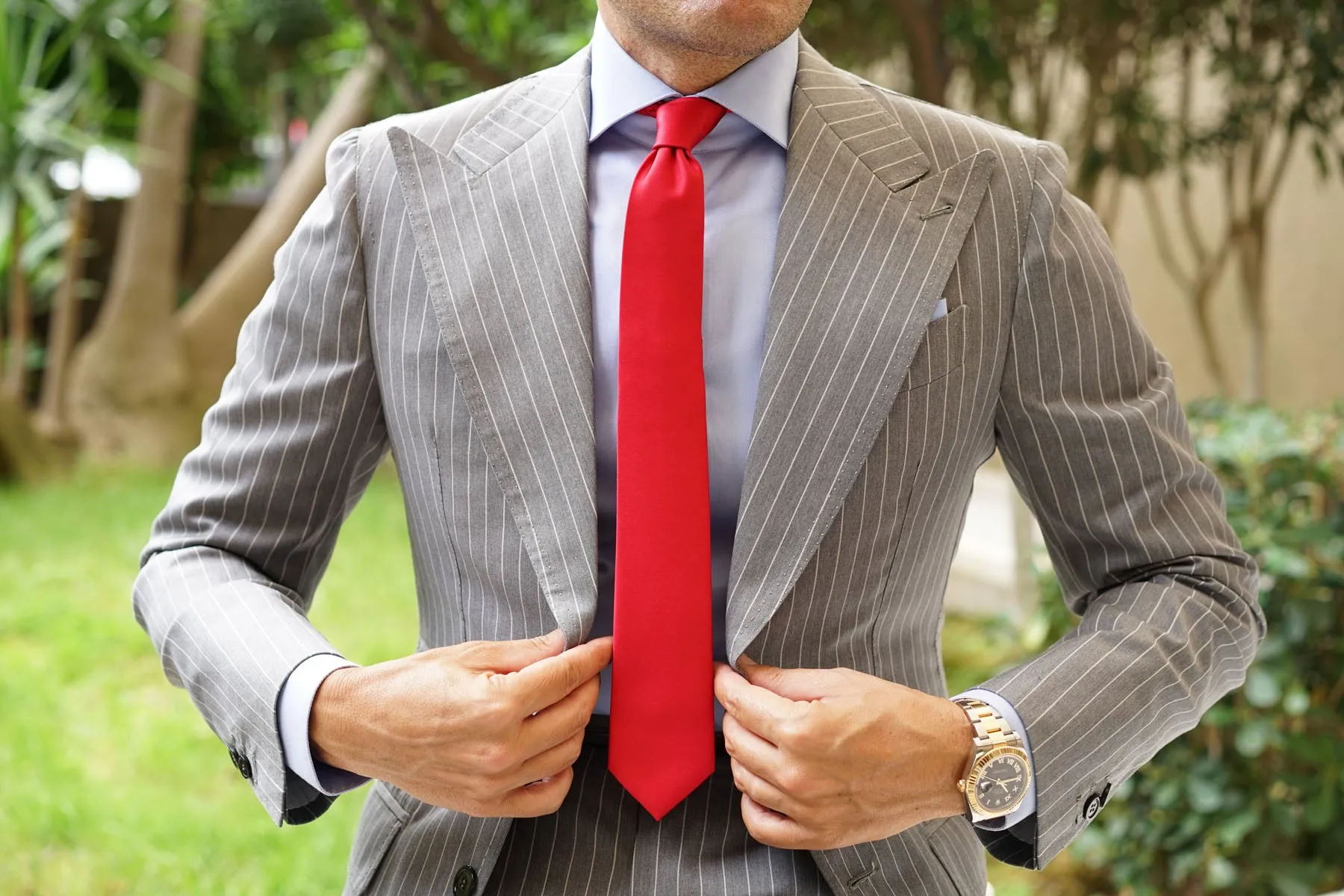 Red Maroon Skinny Tie