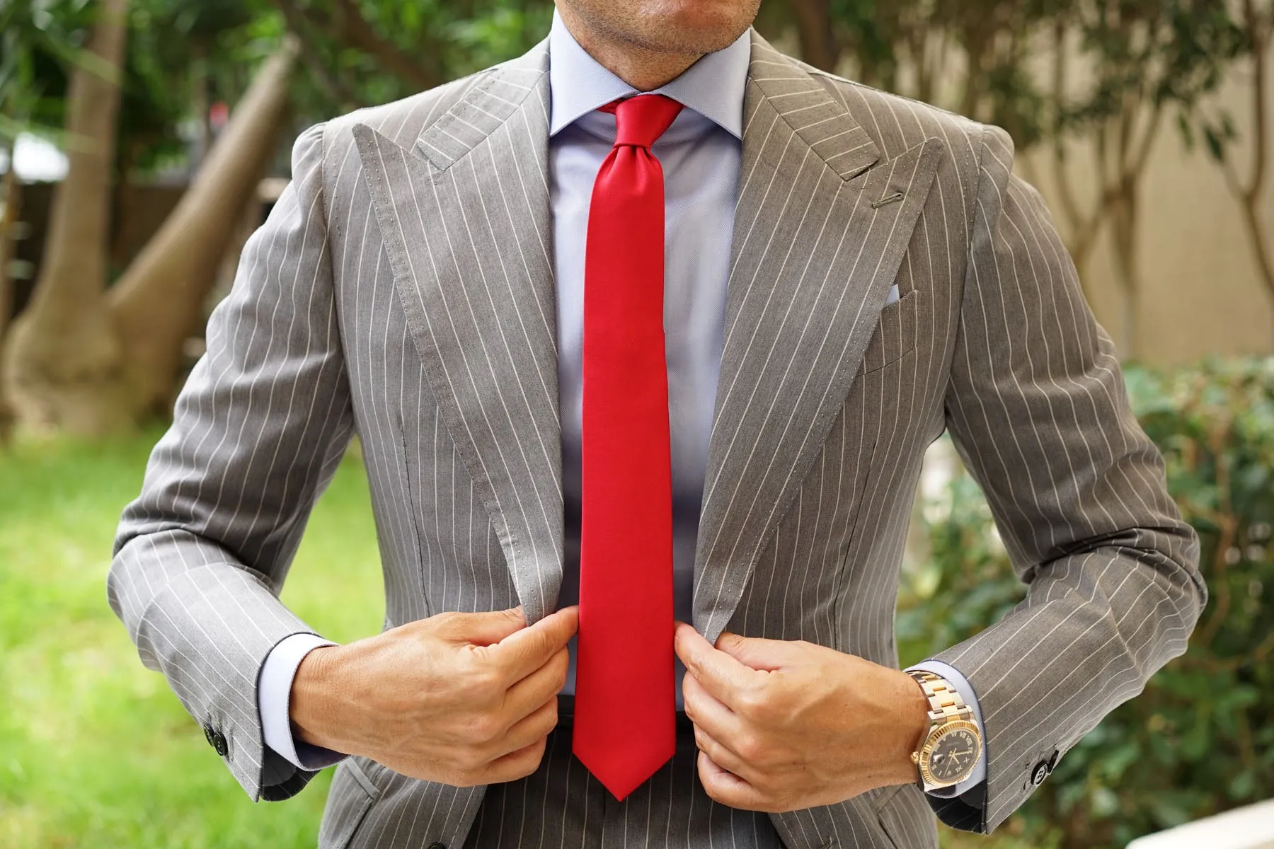 Red Maroon Skinny Tie