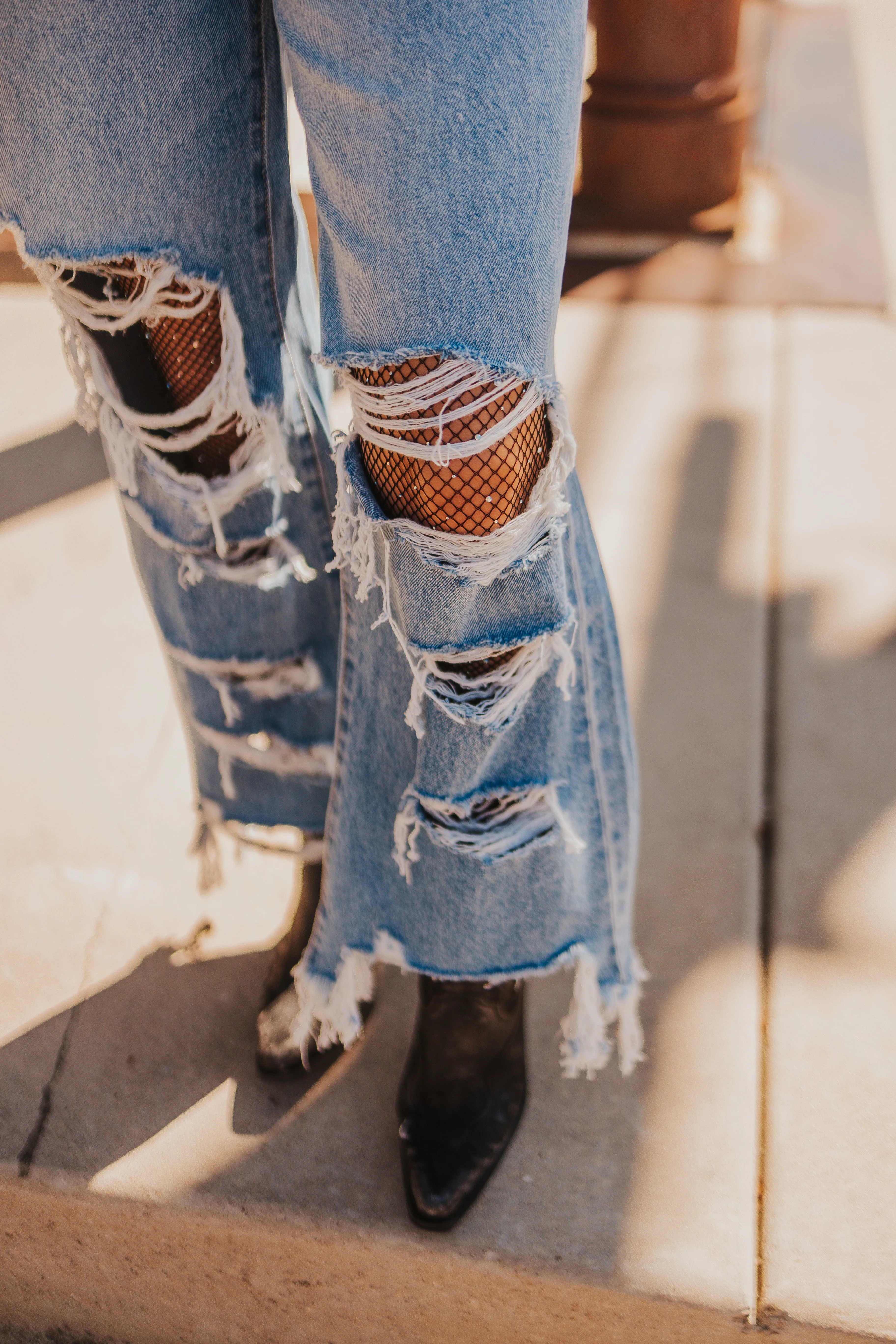 Rhinestone Fishnet Stocking