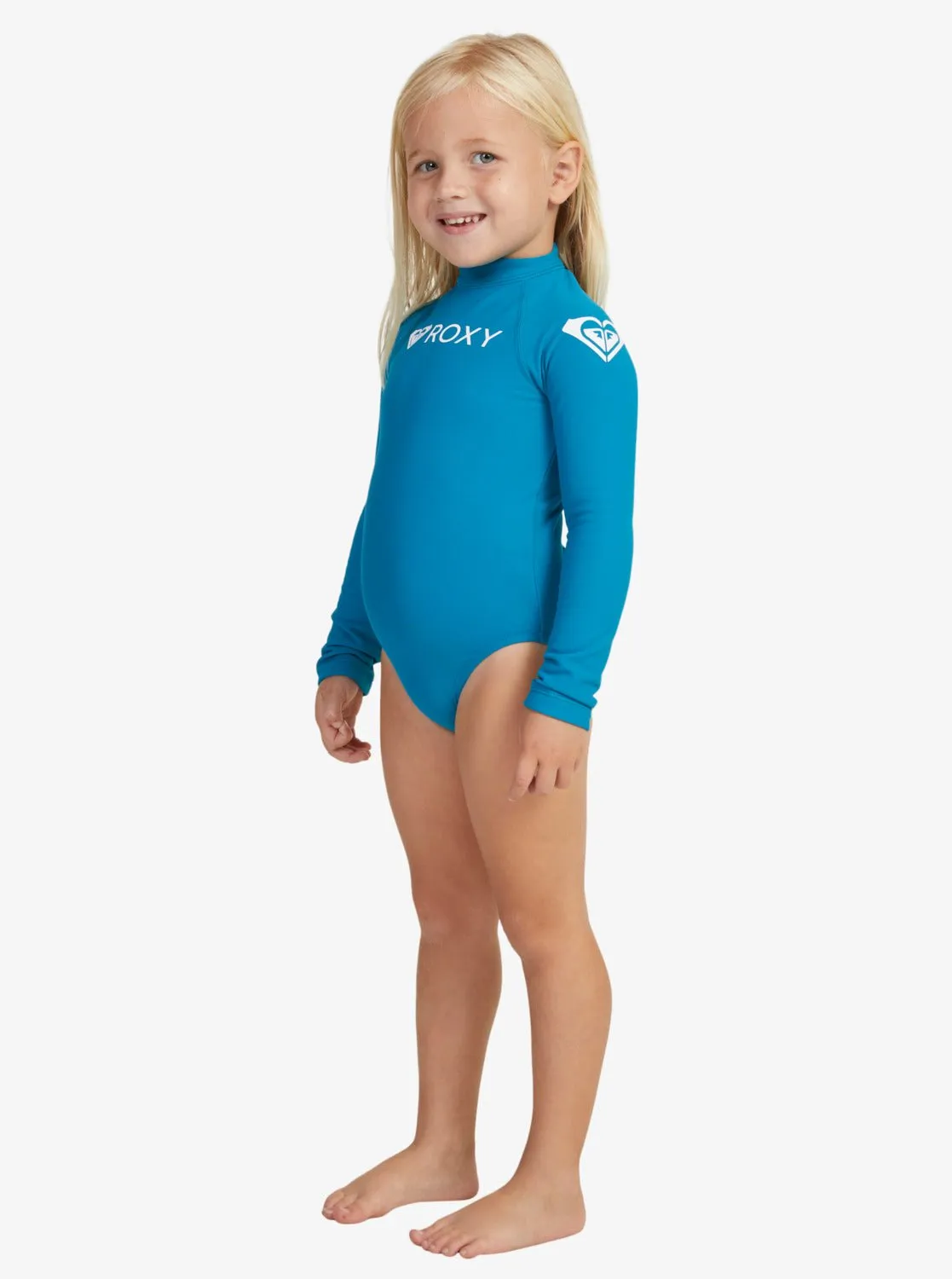 Roxy Girl Ls Heater Onesie Rashie - Crystal Teal