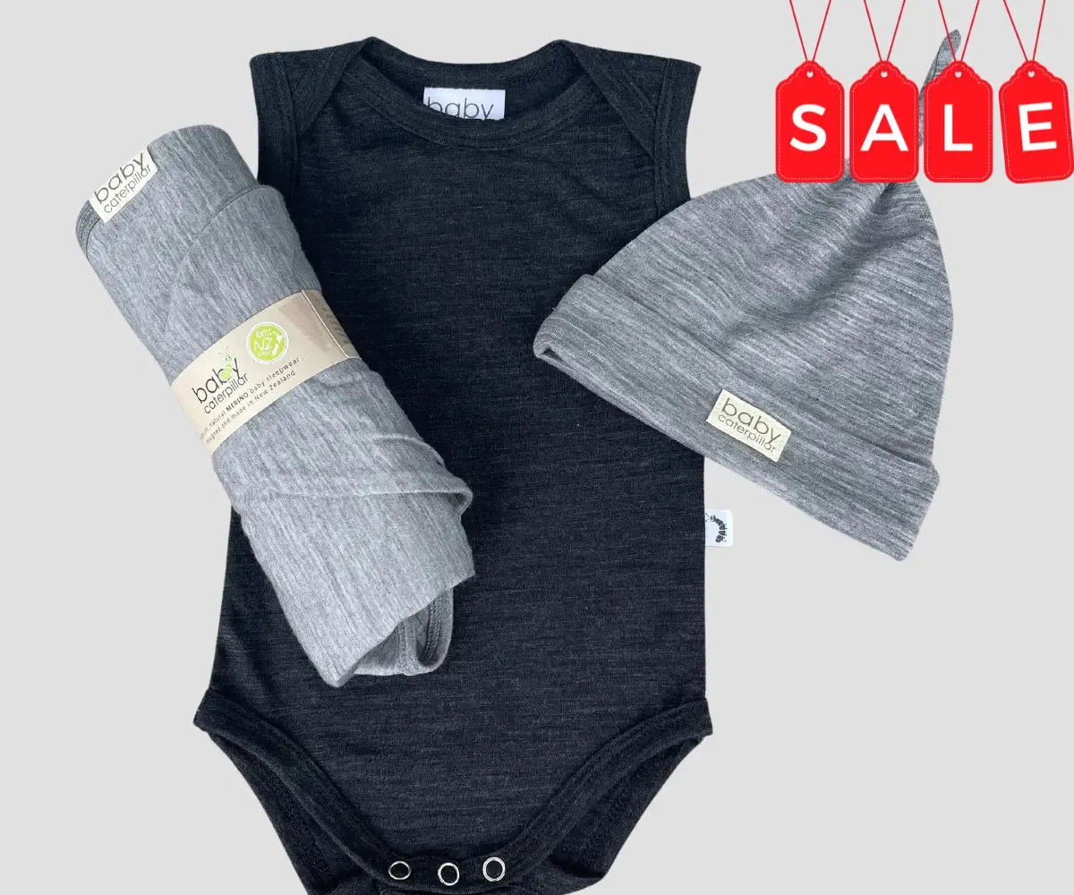 SALE BUNDLE | Merino Babywear | wrap, beanie & bodysuit