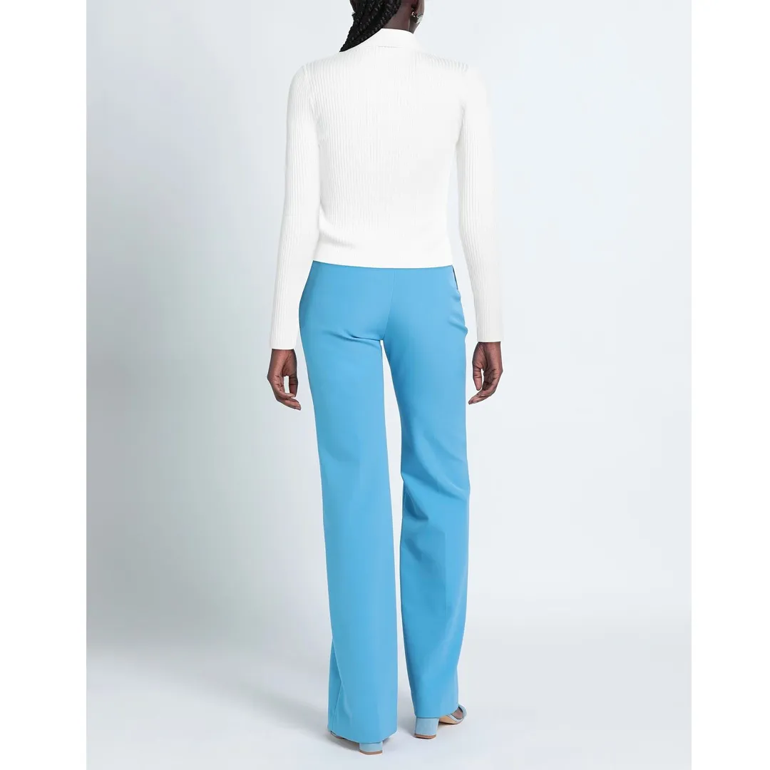 sandro  |Casual Style Silk Nylon Rib Long Sleeves Plain Office Style