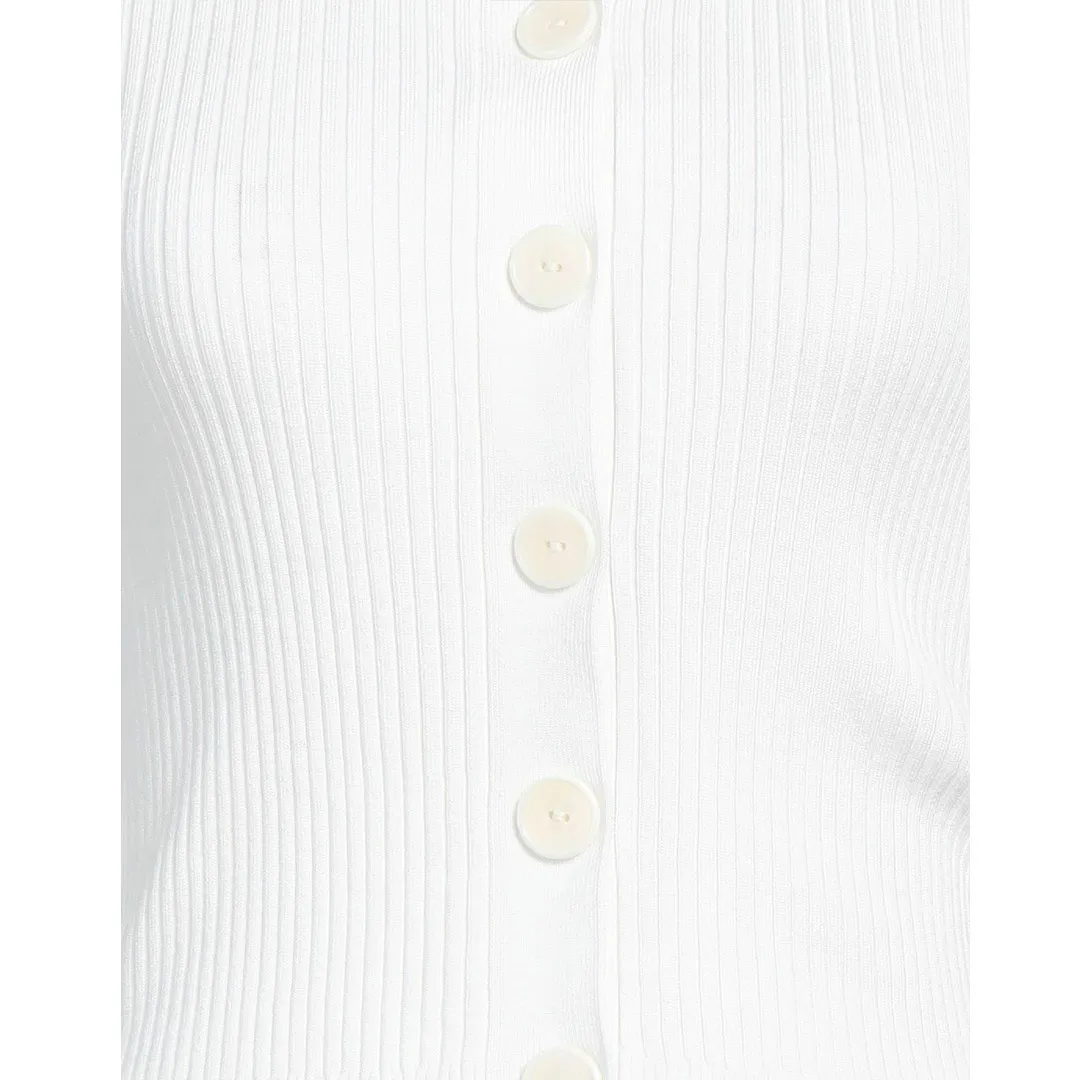 sandro  |Casual Style Silk Nylon Rib Long Sleeves Plain Office Style