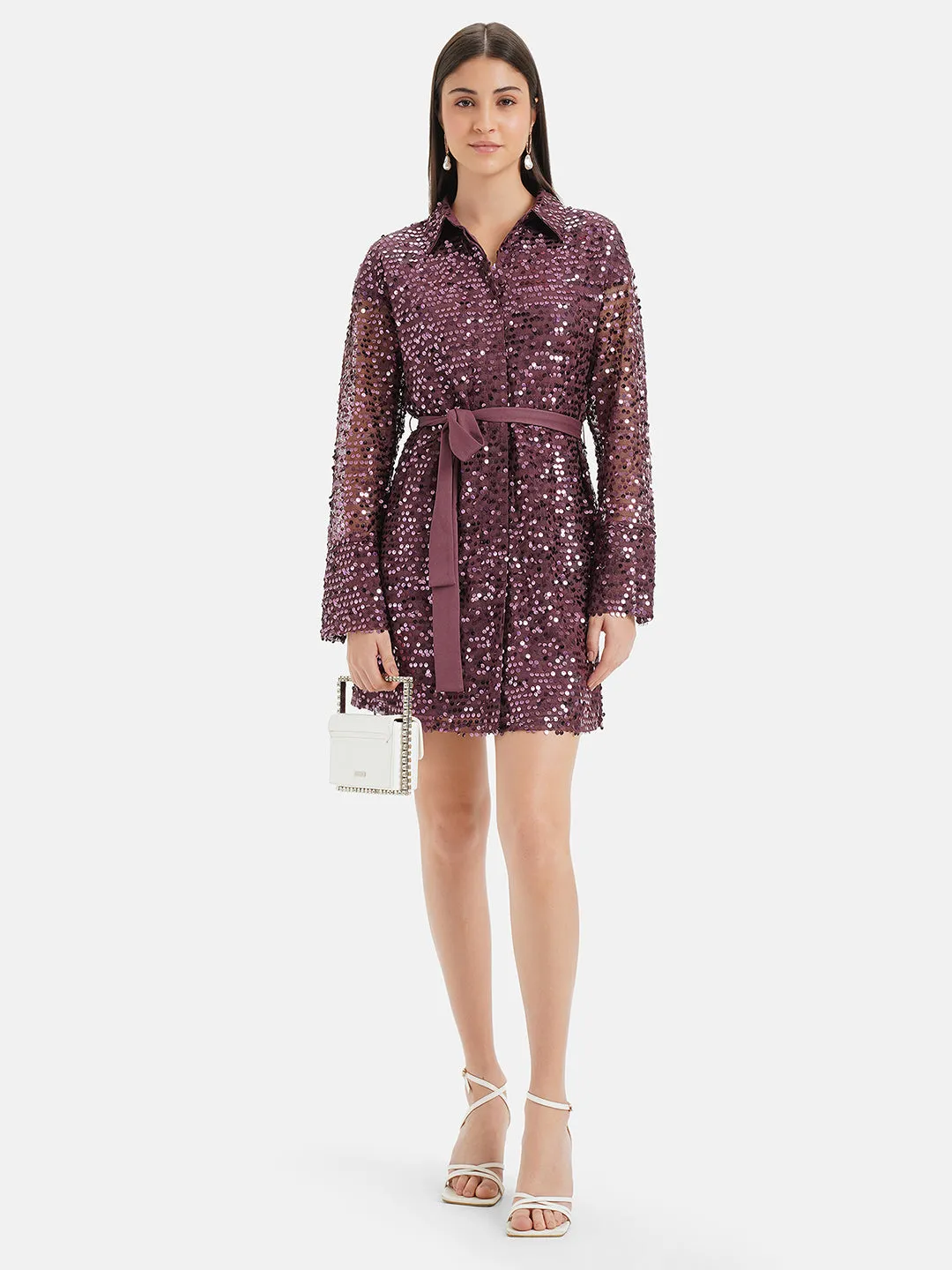 Sequin Shirt Dress