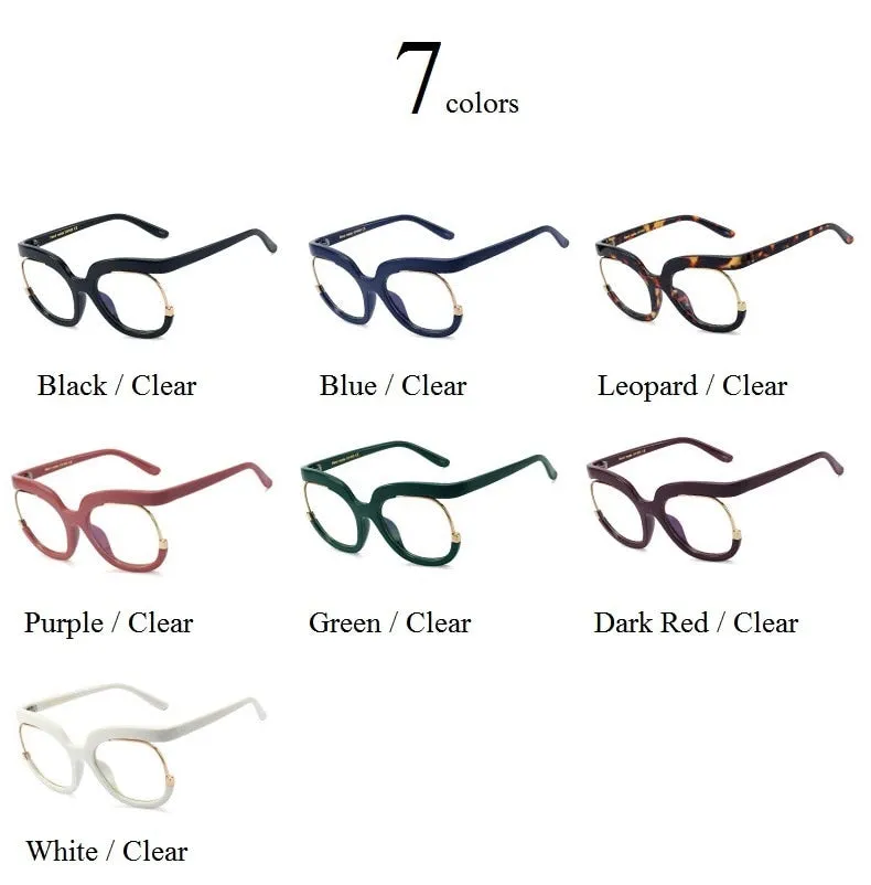 Sexy Oversized White Clear Lens Classic Optical Eyeglasses for Women