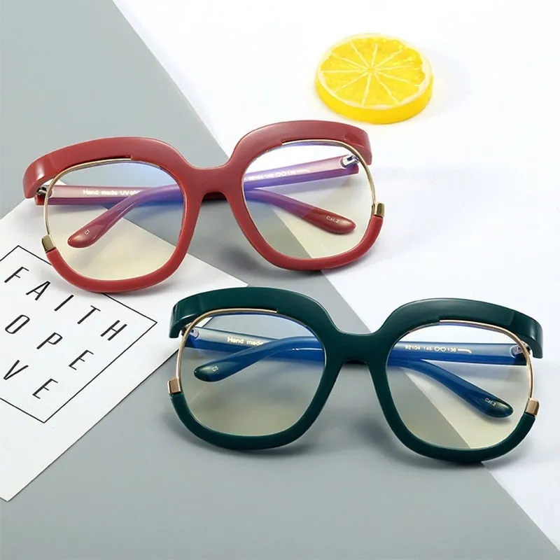 Sexy Oversized White Clear Lens Classic Optical Eyeglasses for Women