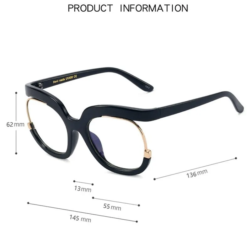 Sexy Oversized White Clear Lens Classic Optical Eyeglasses for Women