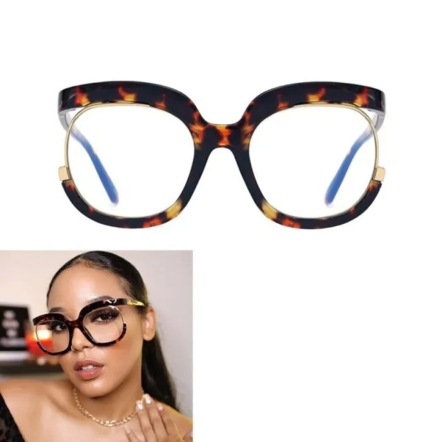 Sexy Oversized White Clear Lens Classic Optical Eyeglasses for Women