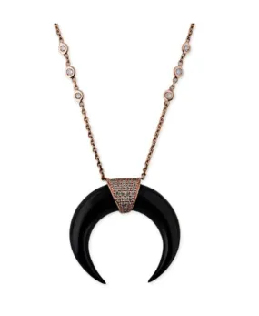 Small Cap Black Double Horn Necklace