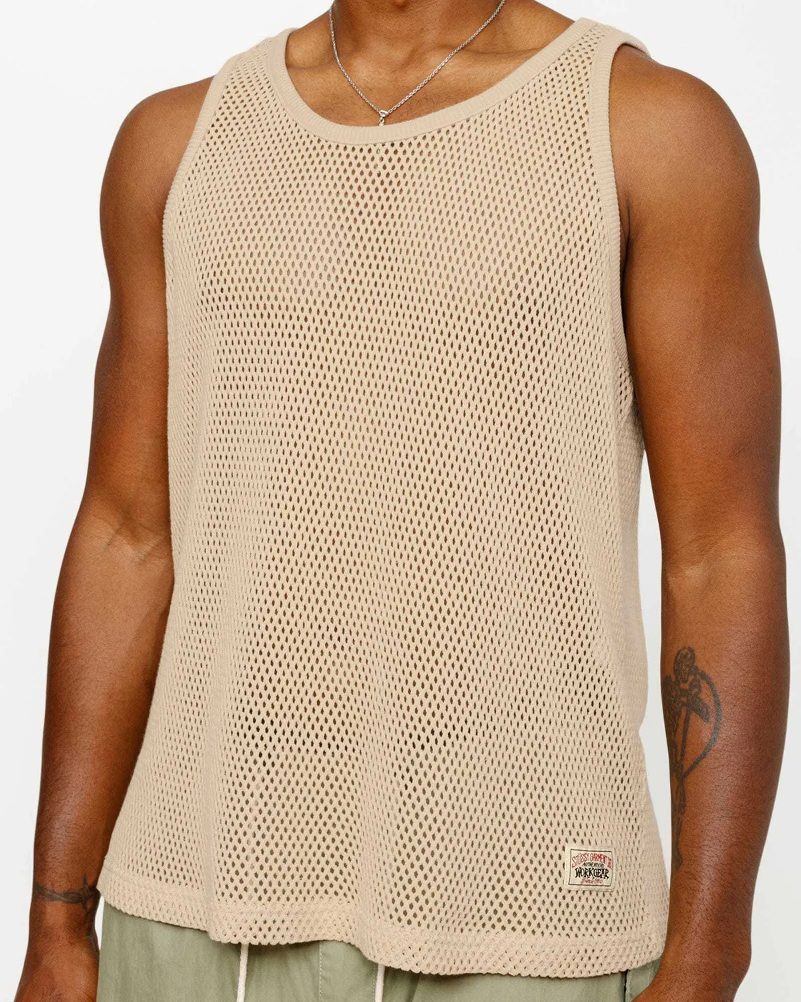 STUSSY  |Unisex Plain Cotton Logo Skater Style Tanks