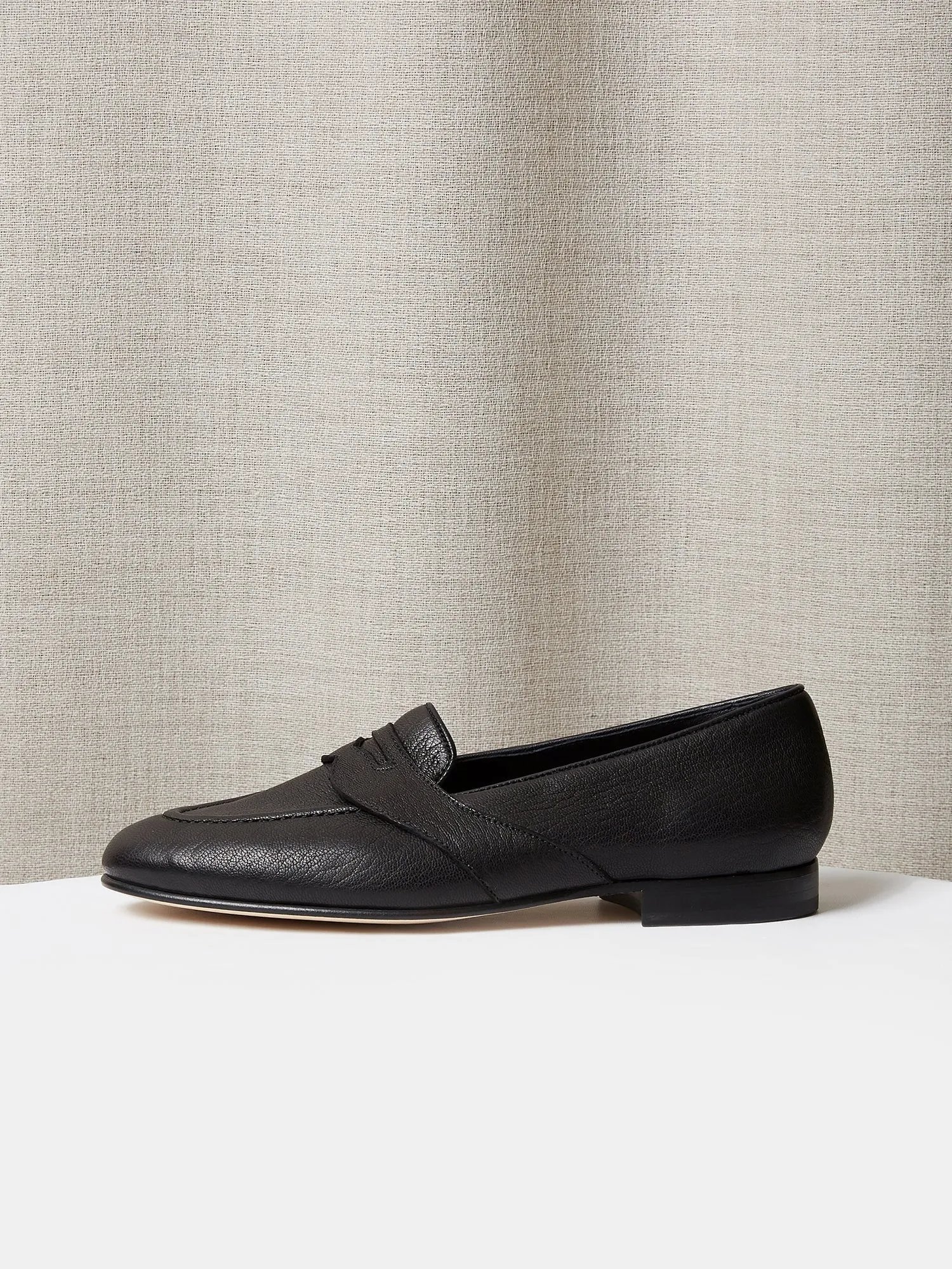 The Caledonian Loafer in Black Deer Leather