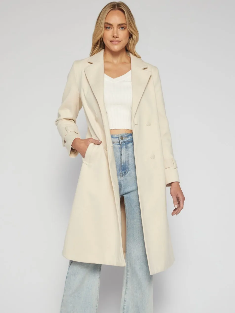 The Capri Double Breasted Coat - Cream