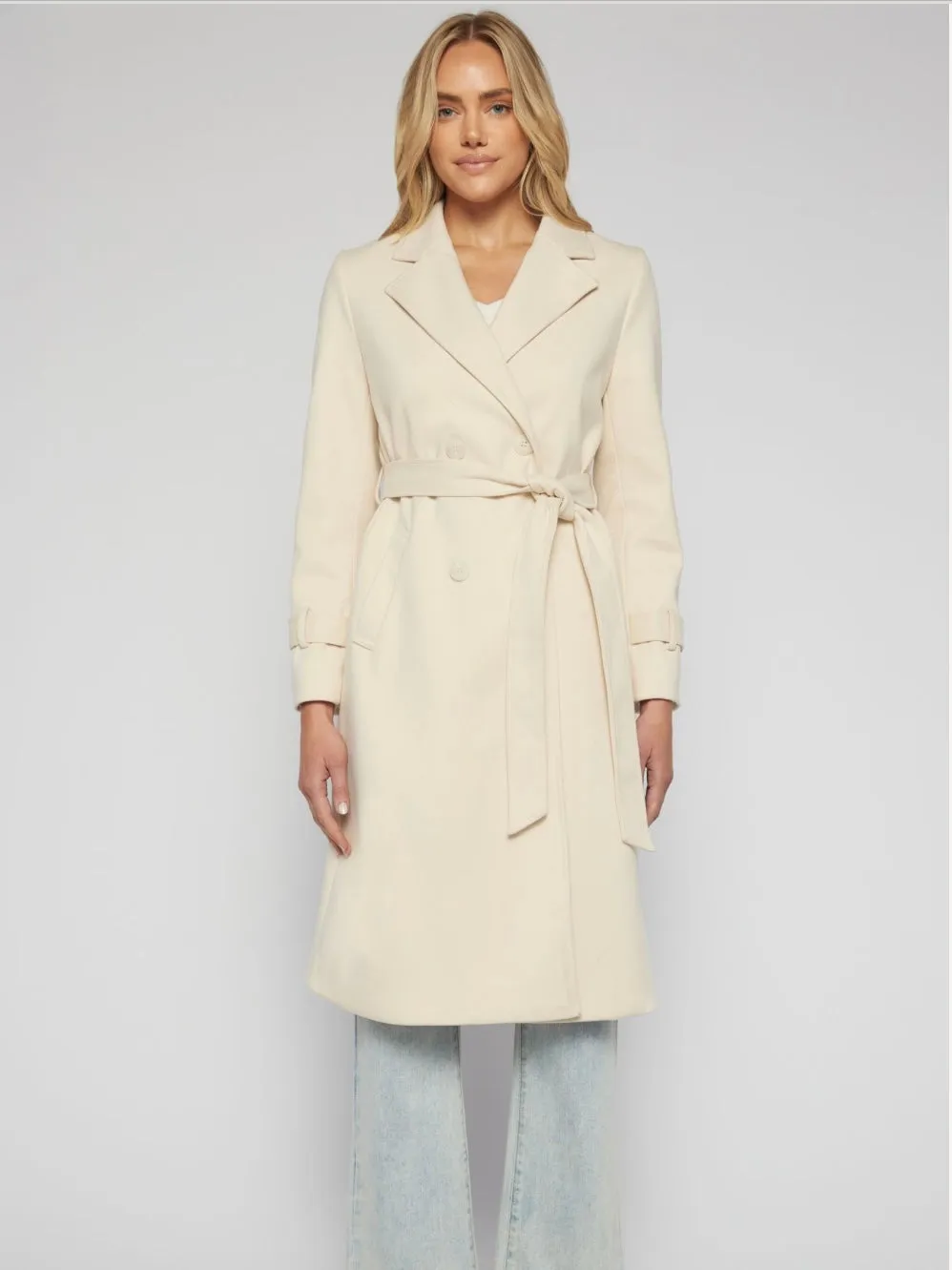 The Capri Double Breasted Coat - Cream