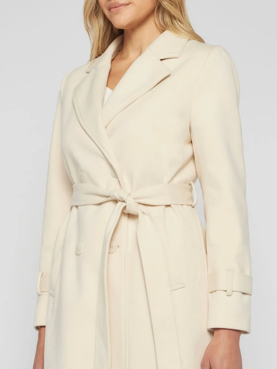 The Capri Double Breasted Coat - Cream